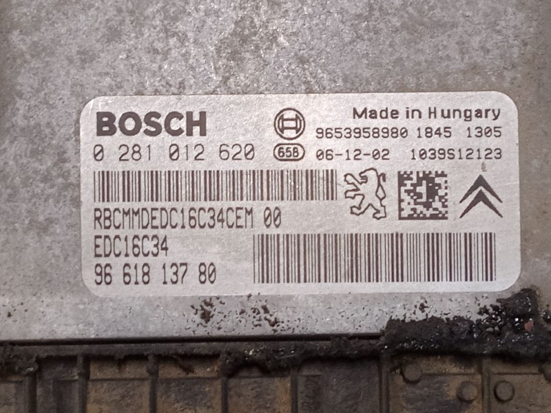 Recambio de centralita motor uce para peugeot partner monospace (5_, g_) 1.6 hdi 75 referencia OEM IAM 9653958980 0281012620 966