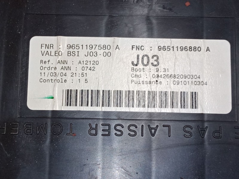 Recambio de bsi para peugeot 307 (3a/c) 2.0 hdi 135 referencia OEM IAM 9651197580  