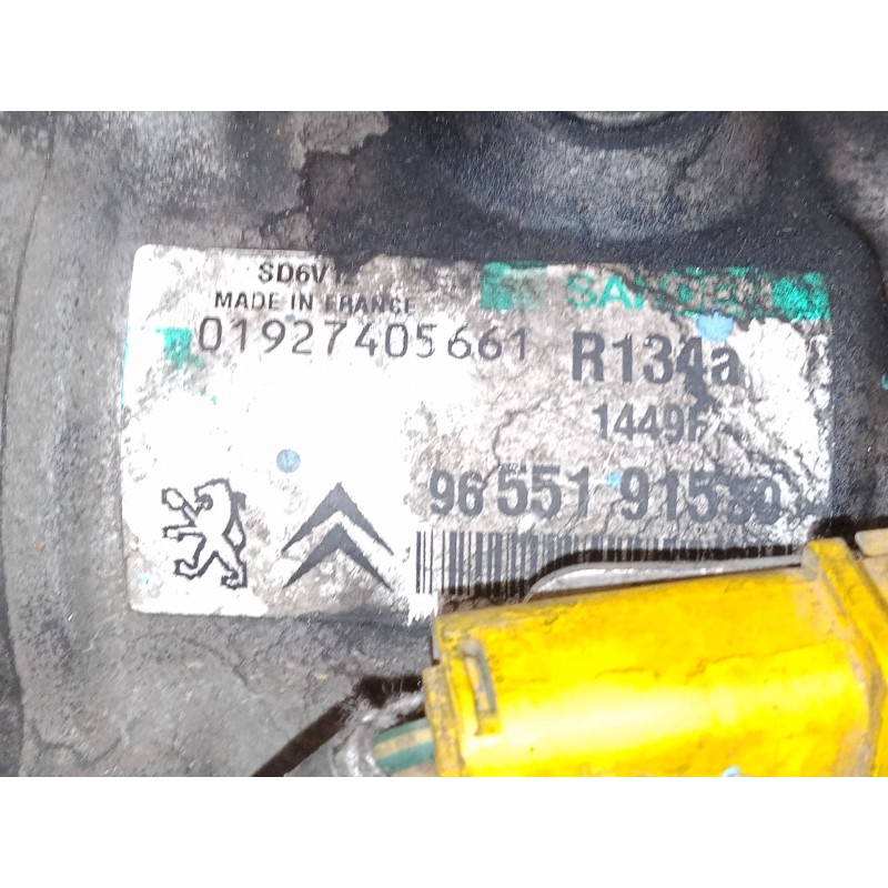 Recambio de compresor a/a para peugeot 206 hatchback (2a/c) 1.4 hdi eco 70 referencia OEM IAM 9655191580  SD6V12