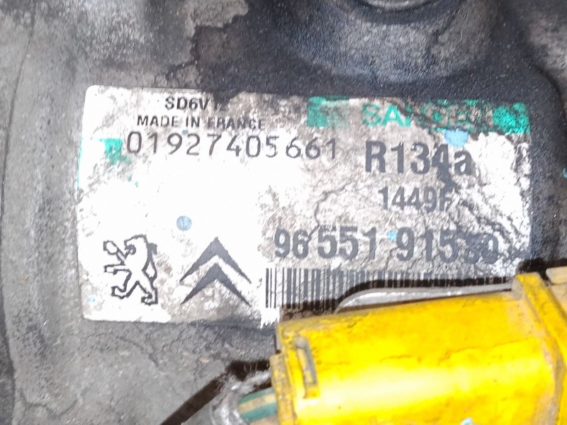 Recambio de compresor a/a para peugeot 206 hatchback (2a/c) 1.4 hdi eco 70 referencia OEM IAM 9655191580  SD6V12