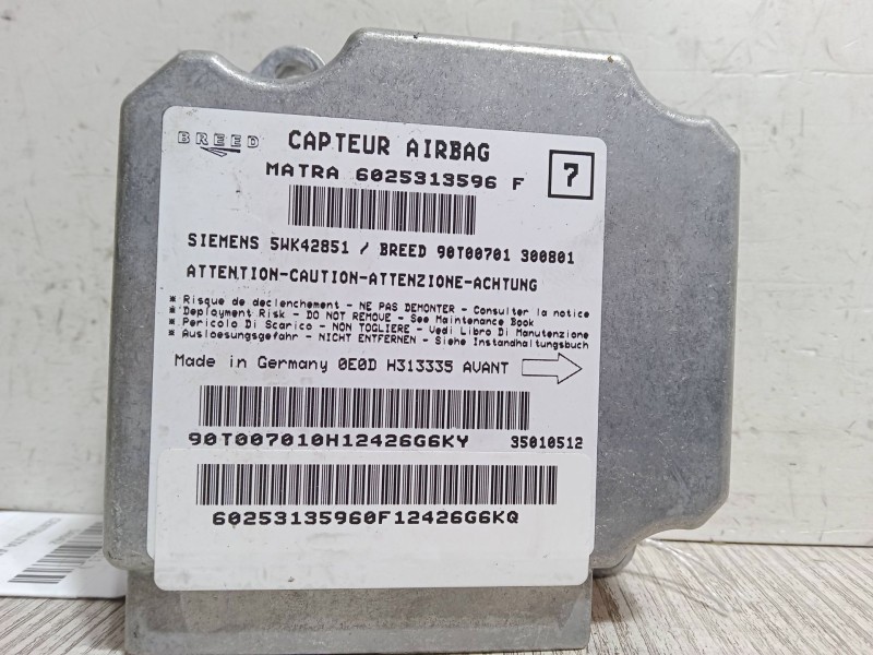 Recambio de centralita airbag para renault espace i (j11_) 2.0 (j/s112) referencia OEM IAM 6025313596F  5WK42851