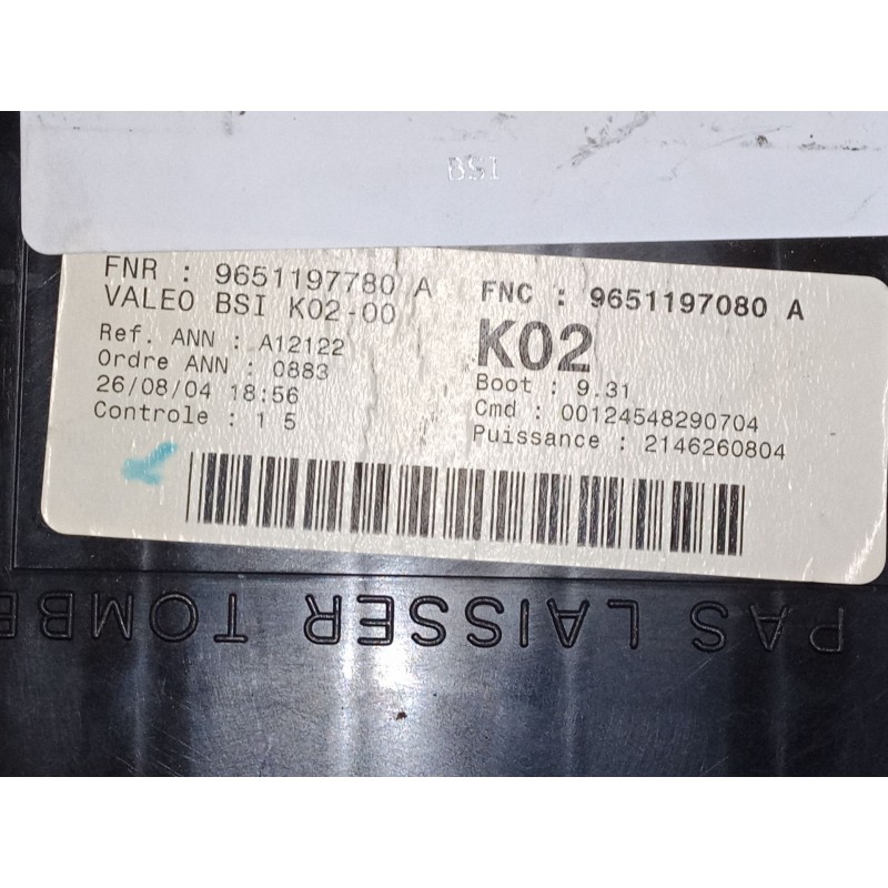 Recambio de bsi para peugeot 307 (3a/c) 2.0 hdi 90 referencia OEM IAM 9651197080  