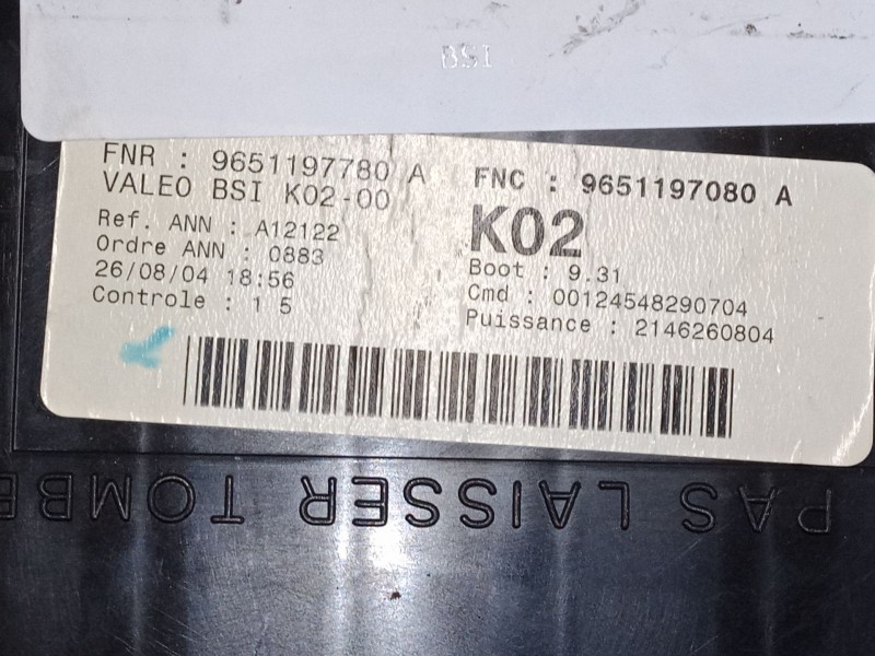 Recambio de bsi para peugeot 307 (3a/c) 2.0 hdi 90 referencia OEM IAM 9651197080  