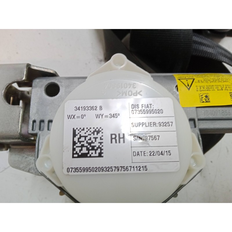 Recambio de cinturon seguridad delantero derecho para fiat 500l (351_, 352_) 1.6 d multijet (199lye1b) referencia OEM IAM   