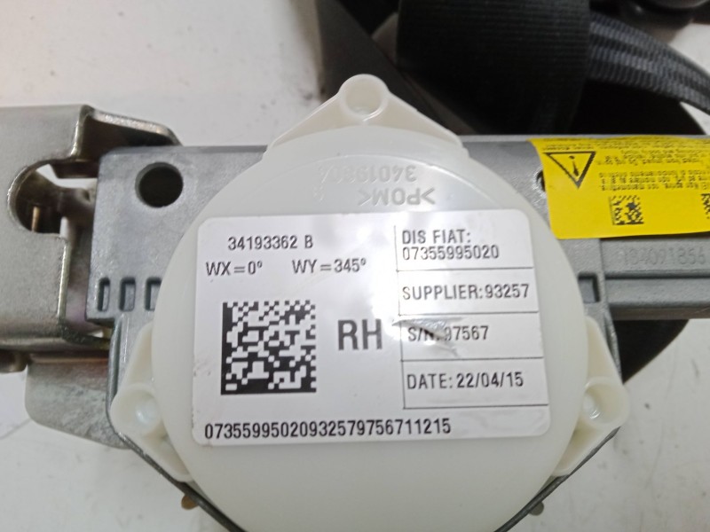 Recambio de cinturon seguridad delantero derecho para fiat 500l (351_, 352_) 1.6 d multijet (199lye1b) referencia OEM IAM   