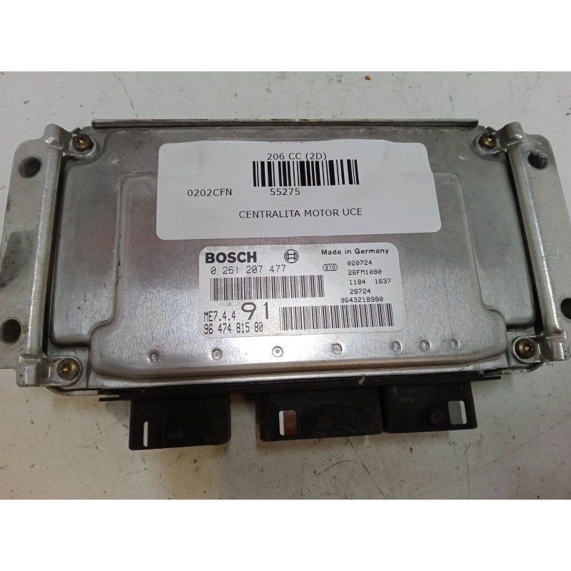 Recambio de centralita motor uce para peugeot 206 cc (2d) 1.6 16v (2dnfuf, 2dnfur) referencia OEM IAM 9647481580  