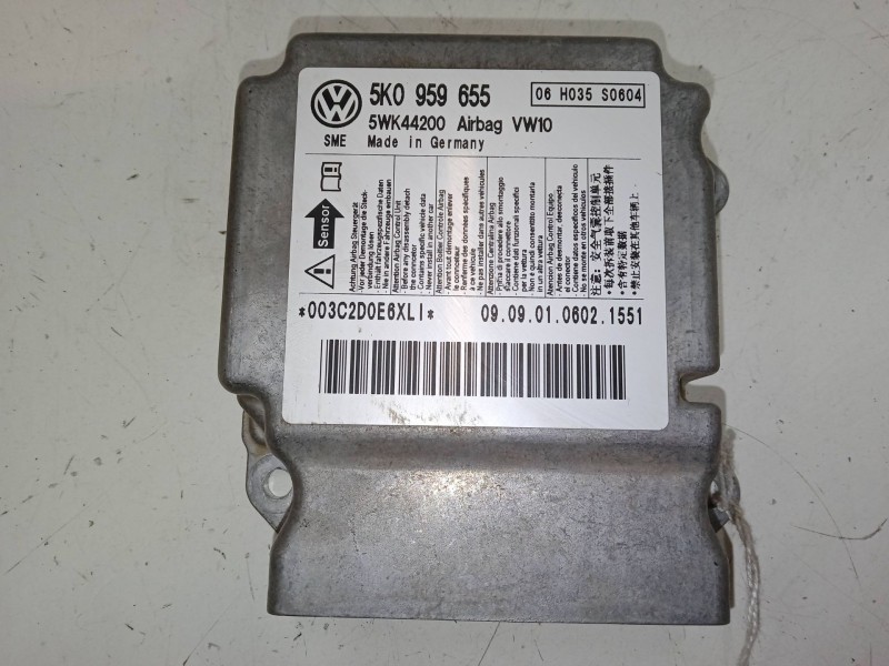 Recambio de centralita airbag para volkswagen golf vi (5k1) 1.6 tdi referencia OEM IAM 5K0959655 5WK44200 