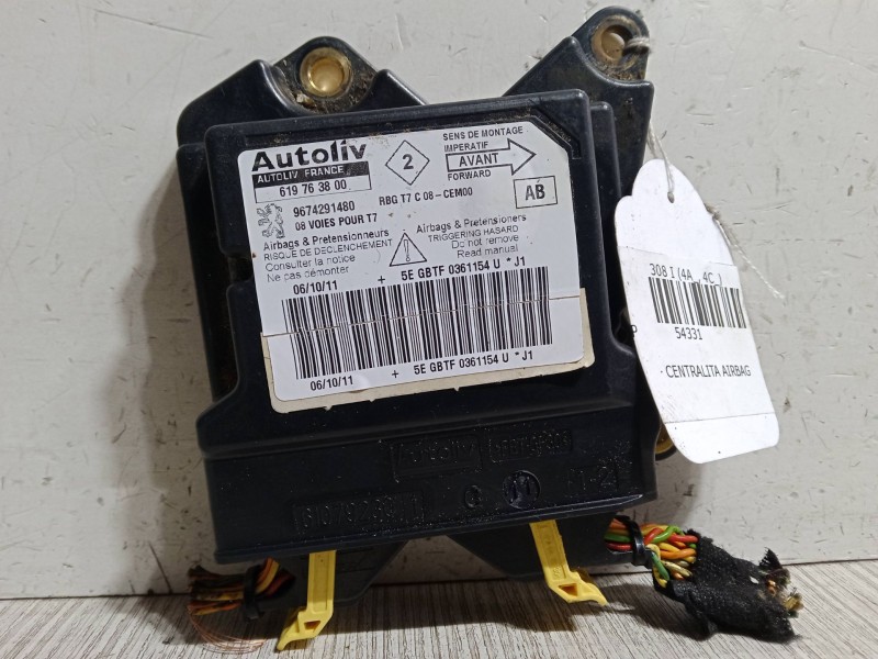 Recambio de centralita airbag para peugeot 308 i (4a_, 4c_) 1.6 hdi referencia OEM IAM 9674291480 619763800 