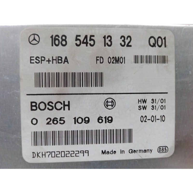 Recambio de modulo esp para mercedes-benz clase a (w168) a 140 (168.031, 168.131) referencia OEM IAM 1685451332Q01  0265109619