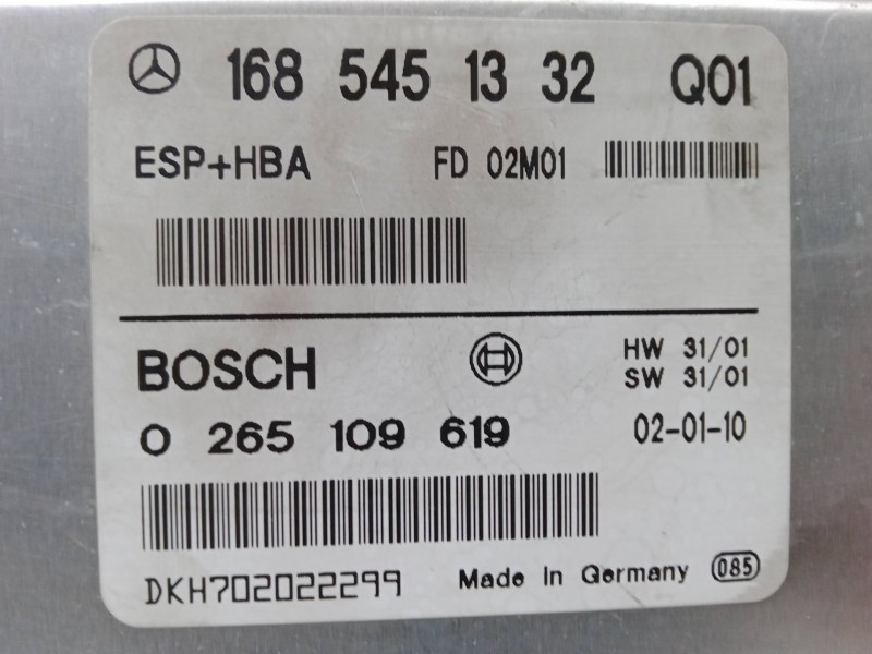 Recambio de modulo esp para mercedes-benz clase a (w168) a 140 (168.031, 168.131) referencia OEM IAM 1685451332Q01  0265109619