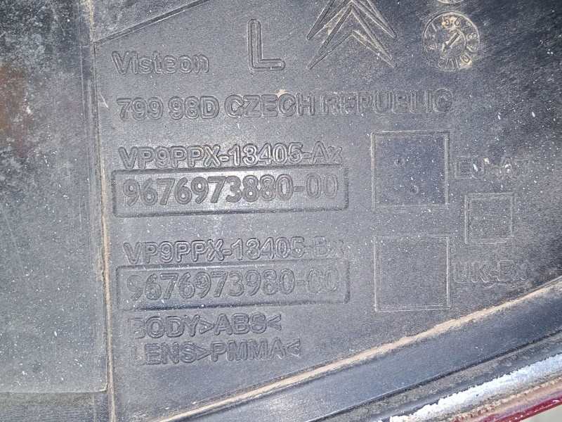 Recambio de piloto trasero izquierdo para citroën ds3 (sa_) 1.6 hdi 90 referencia OEM IAM 9676973880  