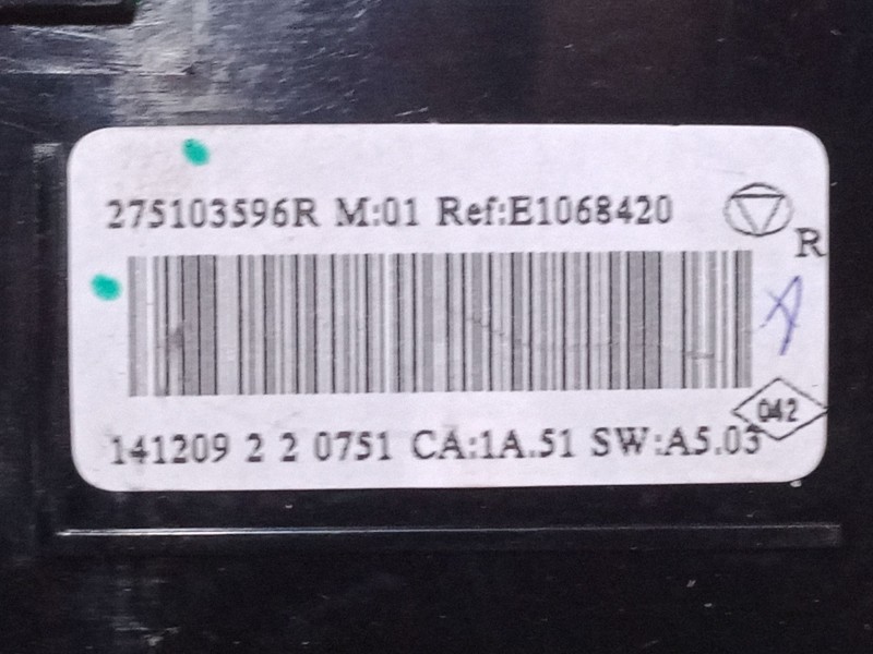 Recambio de mando climatizador para renault megane iii hatchback (bz0/1_, b3_) 1.2 tce (bz2b, bz11) referencia OEM IAM 275103596