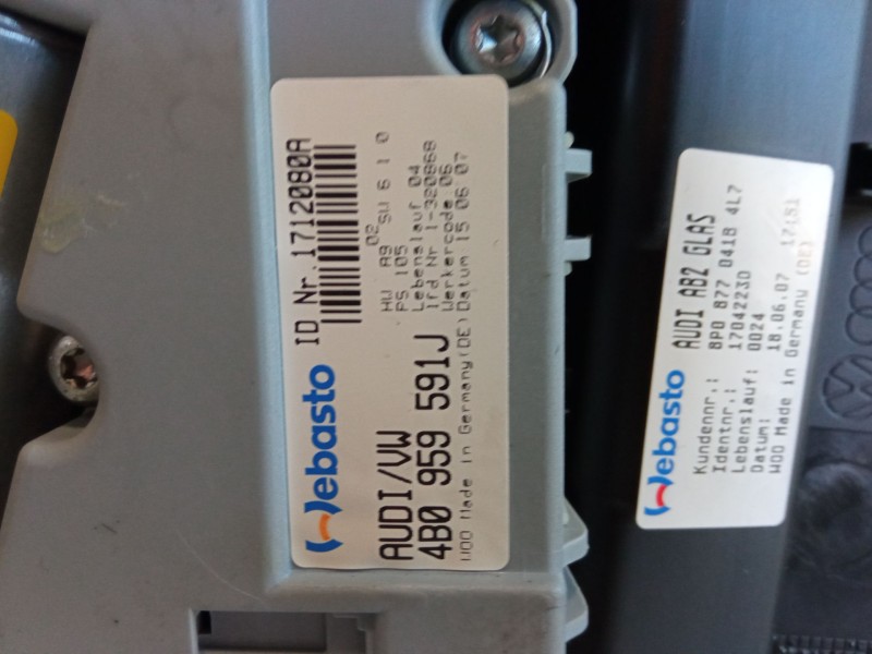 Recambio de techo electrico para audi a3 (8p1) 1.6 fsi referencia OEM IAM 4B0959591J 8P0877041B4LT 8P0877041B