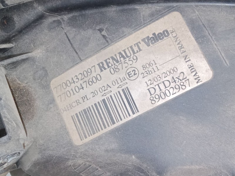 Recambio de faro derecho para renault scénic i monospace (ja0/1_, fa0_) 1.6 (ja00, ja16, ja15, ja19, ja1v, ja2b, ja2c, ja0b,... 