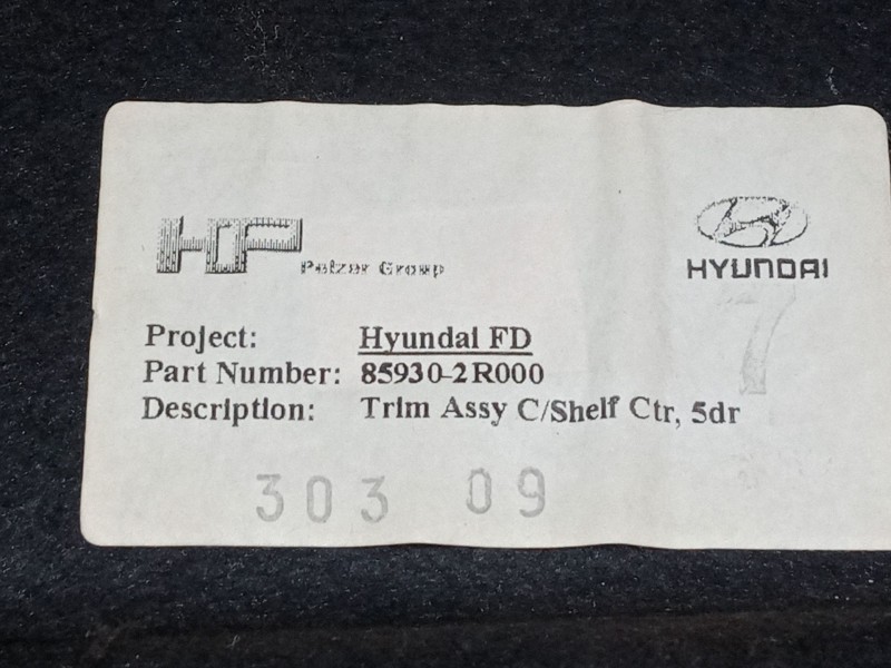 Recambio de bandeja trasera para hyundai i30 (fd) 1.4 referencia OEM IAM   