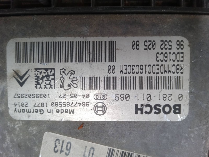Recambio de centralita motor uce para peugeot 206 hatchback (2a/c) 1.4 hdi eco 70 referencia OEM IAM 9653202580 9647785580 02810