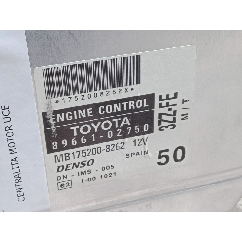 Recambio de centralita motor uce para toyota corolla (_e12_) 1.6 vvt-i (zze121_) referencia OEM IAM 8966102750  