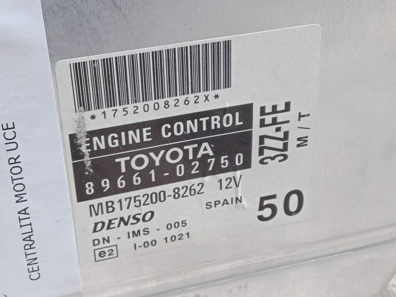 Recambio de centralita motor uce para toyota corolla (_e12_) 1.6 vvt-i (zze121_) referencia OEM IAM 8966102750  