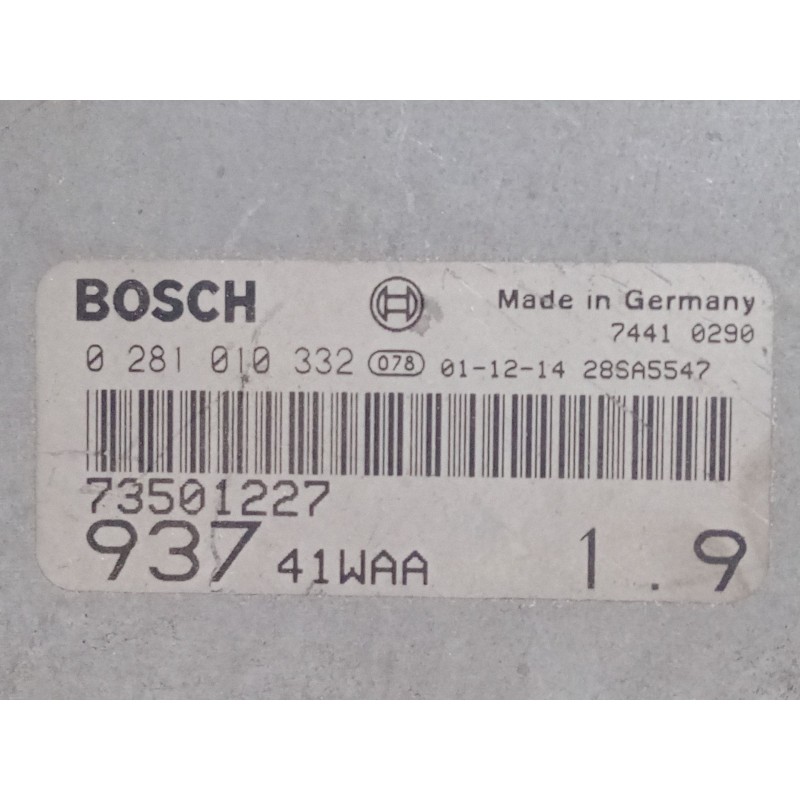 Recambio de centralita motor uce para alfa romeo 147 (937_) 1.9 jtd (937.axd1a, 937.bxd1a) referencia OEM IAM 73501227 93741WAA 
