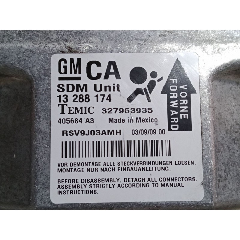 Recambio de centralita airbag para opel astra h gtc (a04) 1.7 cdti (l08) referencia OEM IAM 327963935  