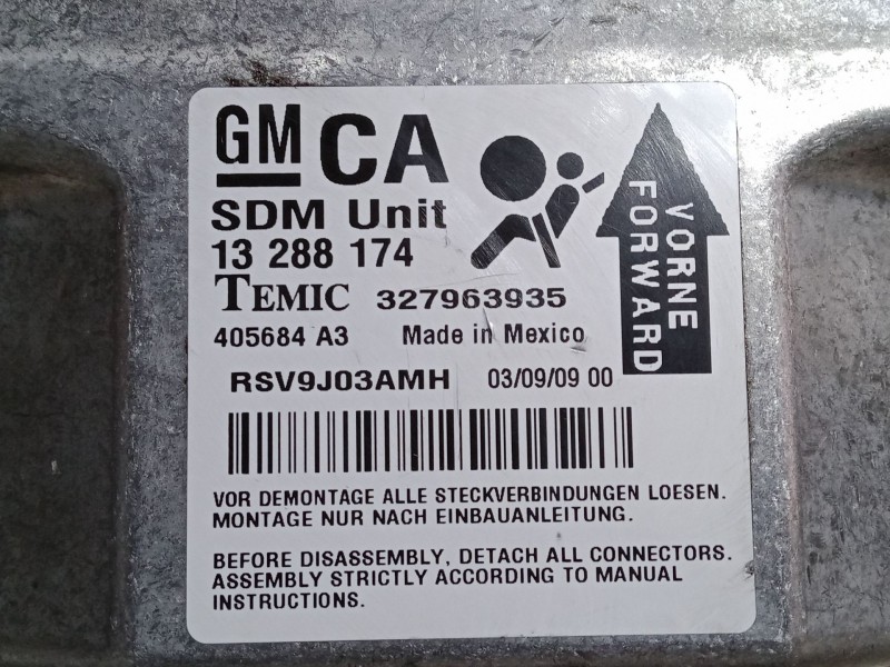 Recambio de centralita airbag para opel astra h gtc (a04) 1.7 cdti (l08) referencia OEM IAM 327963935  