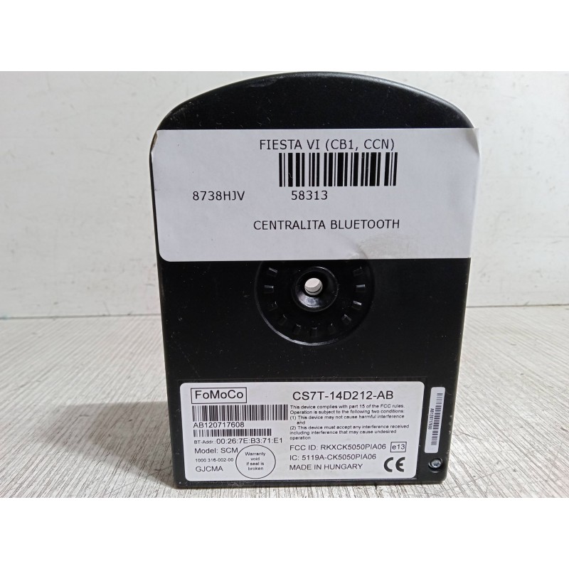 Recambio de centralita bluetooth para ford fiesta vi (cb1, ccn) 1.6 tdci referencia OEM IAM CS7T14D212AB  