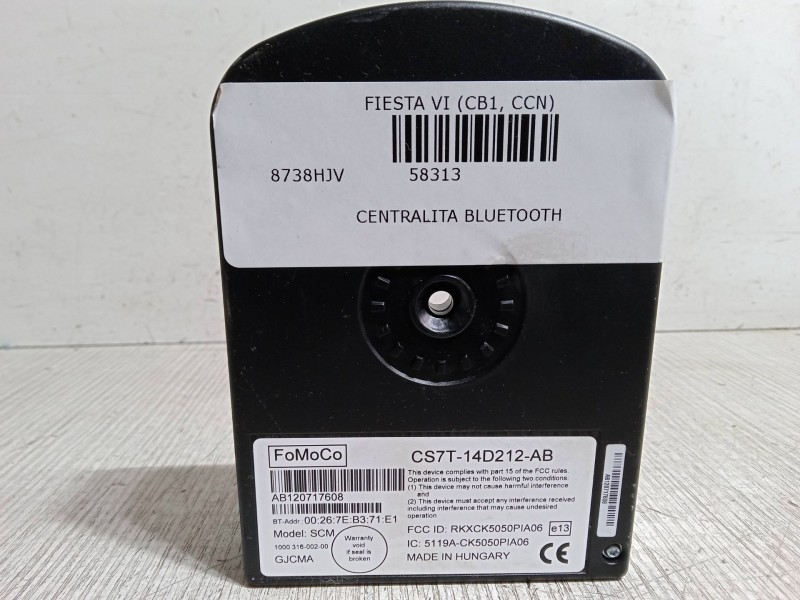 Recambio de centralita bluetooth para ford fiesta vi (cb1, ccn) 1.6 tdci referencia OEM IAM CS7T14D212AB  