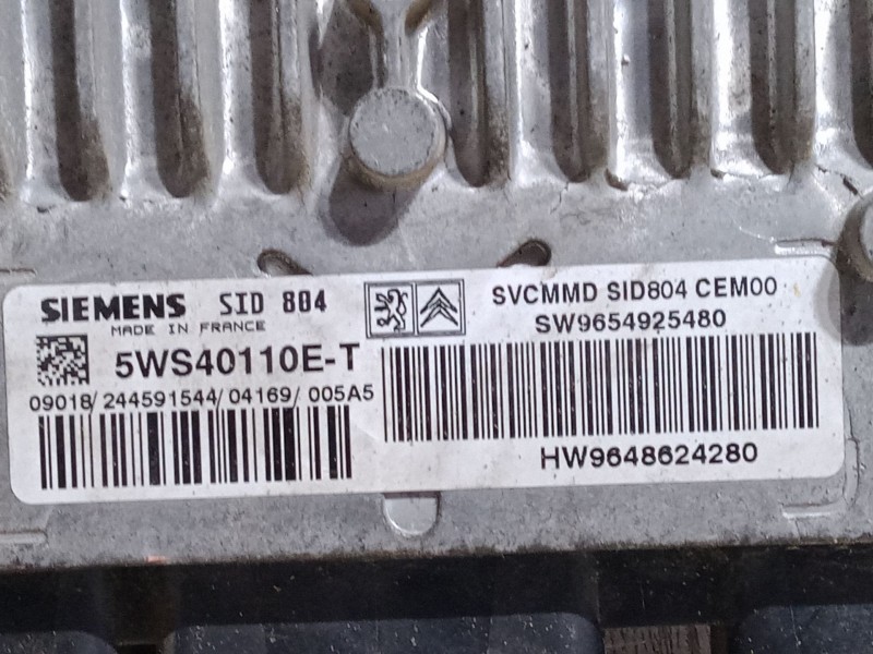 Recambio de centralita motor uce para citroën c3 ii (sc_) 1.4 hdi 70 (sc8hzc, sc8hr0, sc8hp4) referencia OEM IAM 9654925480 5WS4