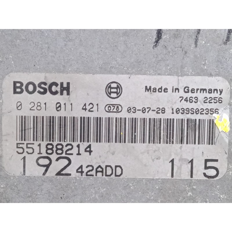 Recambio de centralita motor uce para fiat stilo multi wagon (192_) 1.9 jtd referencia OEM IAM 55188214 19242ADD 0281011421