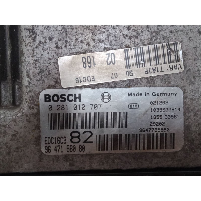 Recambio de centralita motor uce para peugeot 206 hatchback (2a/c) 1.4 hdi eco 70 referencia OEM IAM 9647158080 9647785580 02810