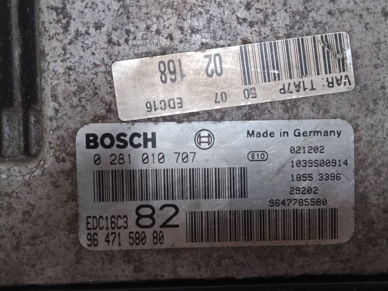 Recambio de centralita motor uce para peugeot 206 hatchback (2a/c) 1.4 hdi eco 70 referencia OEM IAM 9647158080 9647785580 02810