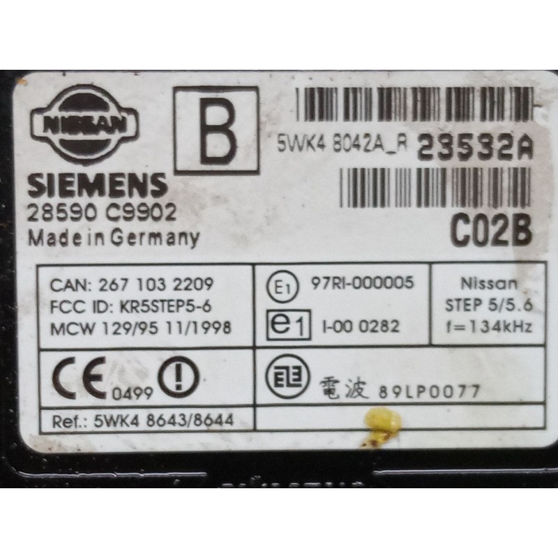 Recambio de clausor para nissan almera ii hatchback (n16) 2.2 di referencia OEM IAM 5WK48042R  