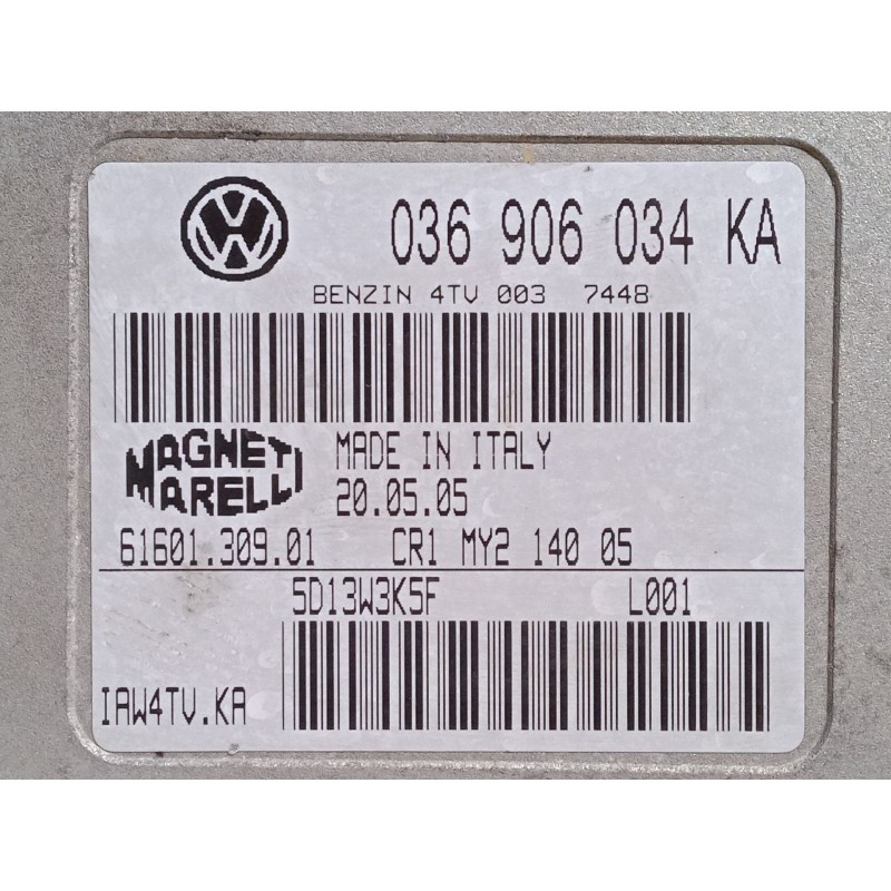 Recambio de centralita motor uce para volkswagen polo iv sedán (9a4, 9a2, 9n2, 9a6) 1.4 referencia OEM IAM 036906034KA IAW4TV.KA