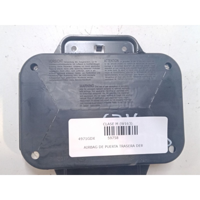 Recambio de airbag de puerta trasera derecha para mercedes-benz clase m (w163) ml 400 cdi (163.128) referencia OEM IAM   
