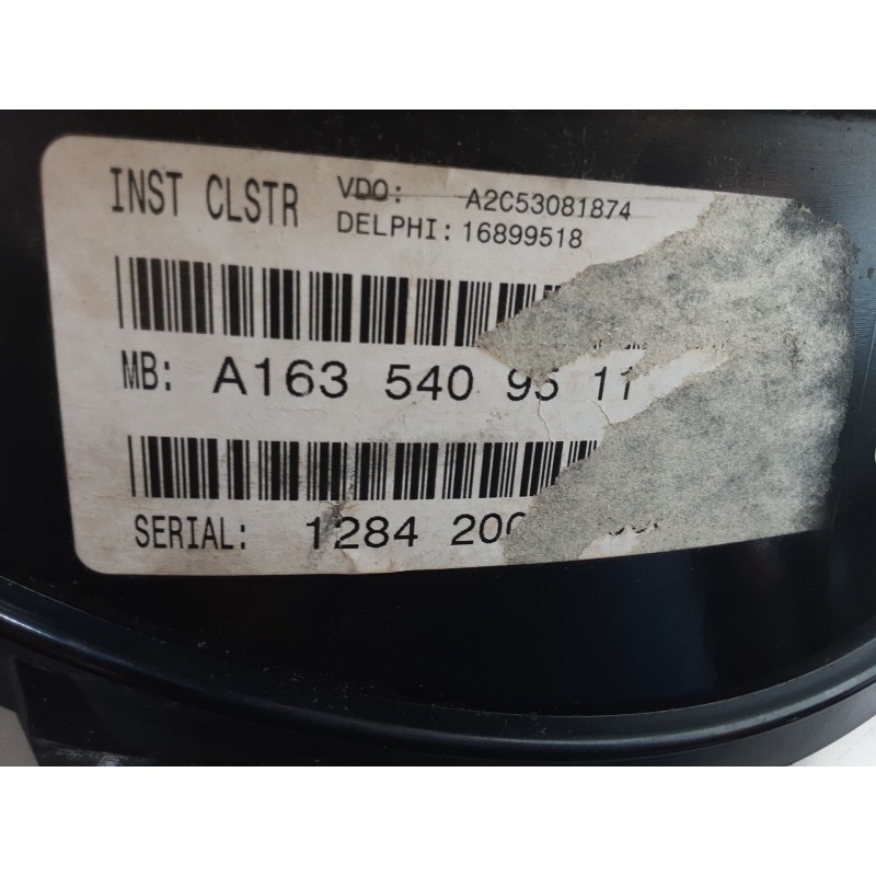 Recambio de cuadro instrumentos para mercedes-benz clase m (w163) ml 400 cdi (163.128) referencia OEM IAM   