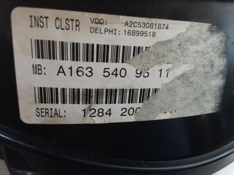 Recambio de cuadro instrumentos para mercedes-benz clase m (w163) ml 400 cdi (163.128) referencia OEM IAM   