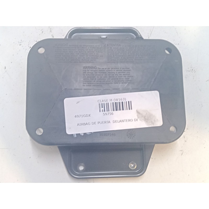 Recambio de airbag de puerta delantero derecho para mercedes-benz clase m (w163) ml 400 cdi (163.128) referencia OEM IAM 3030714
