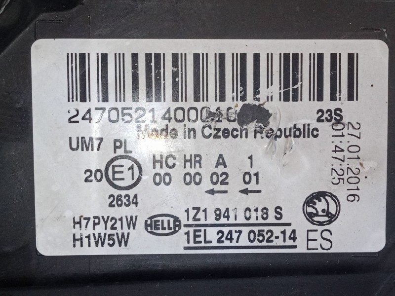 Recambio de faro derecho para skoda octavia ii combi (1z5) 1.9 tdi referencia OEM IAM 1Z1941018S  