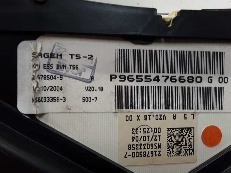 Recambio de cuadro instrumentos para peugeot 307 cc (3b) 1.6 16v referencia OEM IAM 9655476680  