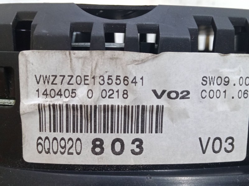 Recambio de cuadro instrumentos para volkswagen polo iv (9n_, 9a_) 1.4 16v referencia OEM IAM   