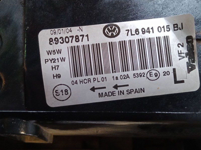 Recambio de faro izquierdo para volkswagen touareg (7la, 7l6, 7l7) 2.5 r5 tdi referencia OEM IAM   