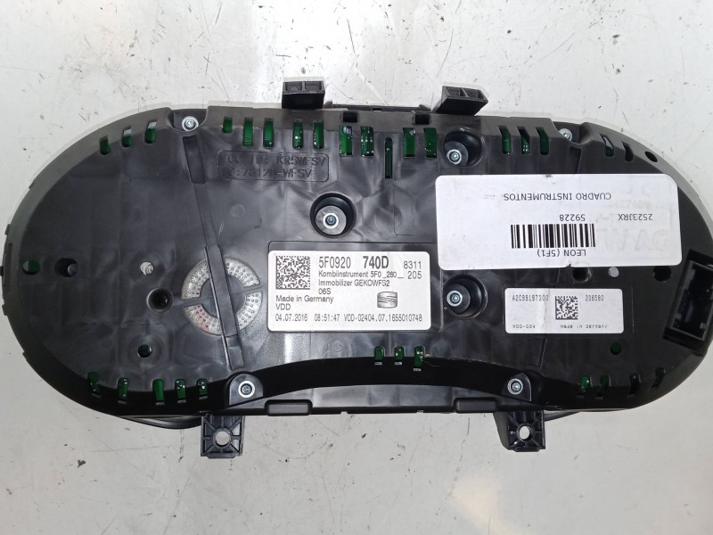Recambio de cuadro instrumentos para seat leon (5f1) 1.4 tsi referencia OEM IAM 5F0920740D  