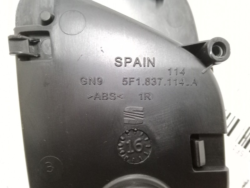 Recambio de maneta interior puerta delantera derecha para seat leon (5f1) 1.4 tsi referencia OEM IAM 5F1837114  