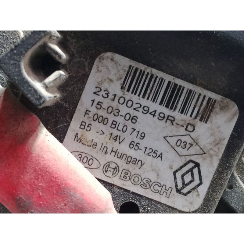 Recambio de alternador para dacia dokker monospace (ke_) 1.5 dci / blue dci 75 (keaj, keah, kejw) referencia OEM IAM 231002949R 