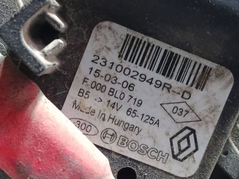 Recambio de alternador para dacia dokker monospace (ke_) 1.5 dci / blue dci 75 (keaj, keah, kejw) referencia OEM IAM 231002949R 