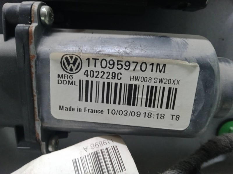 Recambio de elevalunas electrico delantero izquierdo para volkswagen caddy iii furgoneta/monovolumen (2ka, 2kh, 2ca, 2ch) 1.9 td