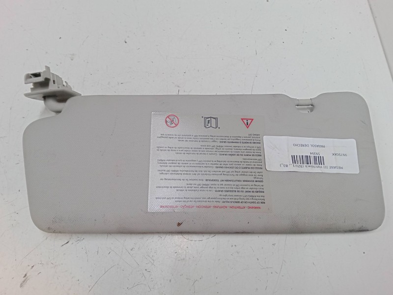 Recambio de parasol derecho para renault megane iii hatchback (bz0/1_, b3_) 1.5 dci referencia OEM IAM   