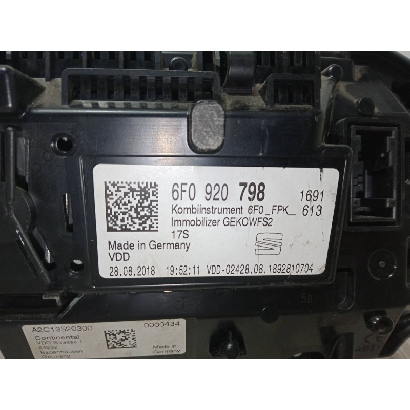 Recambio de cuadro instrumentos para seat ibiza v (kj1, kjg) 1.6 tdi referencia OEM IAM 6F0920798  