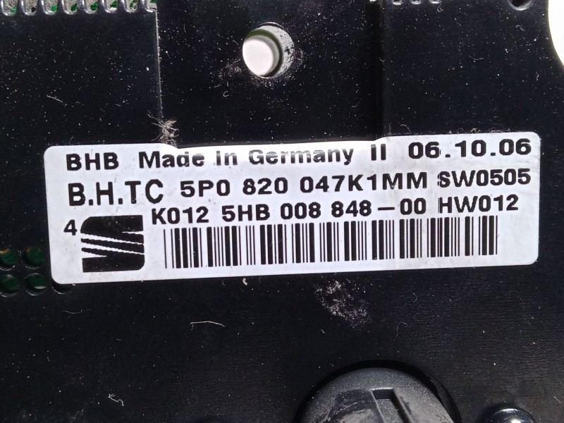 Recambio de mando calefaccion / a/a para seat leon (1p1) 1.9 tdi referencia OEM IAM 5P0820047K  5HB00884800