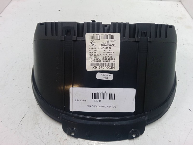 Recambio de cuadro instrumentos para bmw 1 (e81) 116 d referencia OEM IAM   